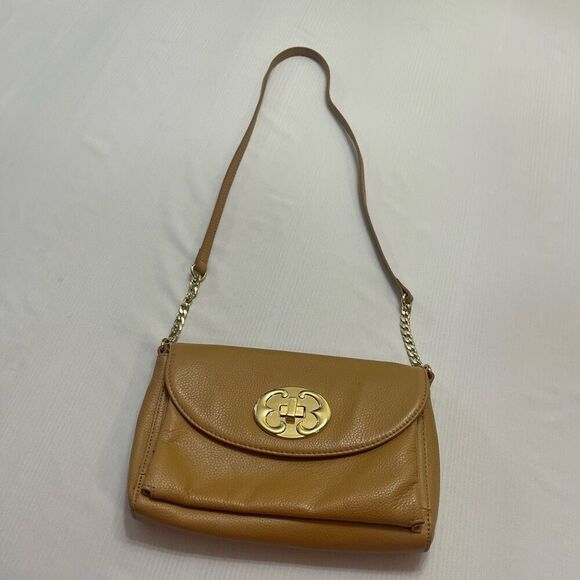 Emma Fox Camel Leather Purse Handbag Crossbody - Picture 1 of 12